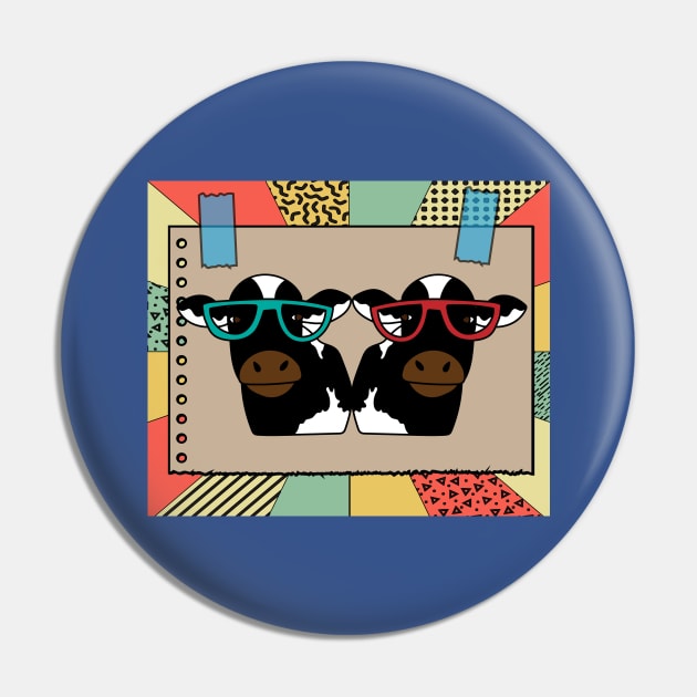 Funny Cow With Sunglasses Muh Pin by flofin