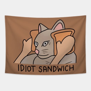 Idiot Sandwich Cat Tapestry