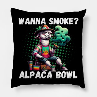 wanna smoke alpaca bowl Pillow