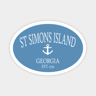 St Simons Island Georgia Sea Islands Anchor Coastal Blue Magnet