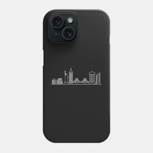 New York Skyline in white with details Phone Case