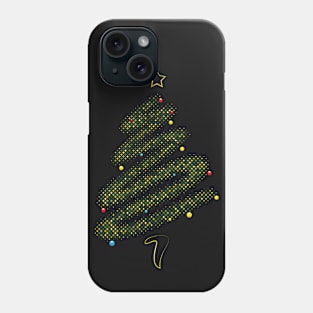 Modern Xmas Tree Gold - Stylish Halftone Christmas Tree Phone Case