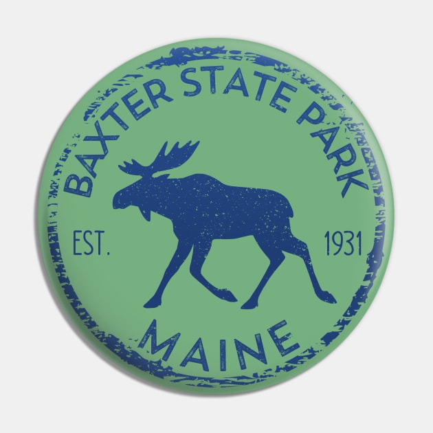 Baxter State Park Maine ME Moose Lovers Hiking Souvenirs Pin by Pine Hill Goods