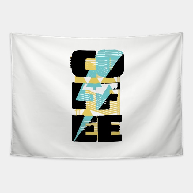 80s Style Coffee Bolt Tapestry by Coffee Hotline