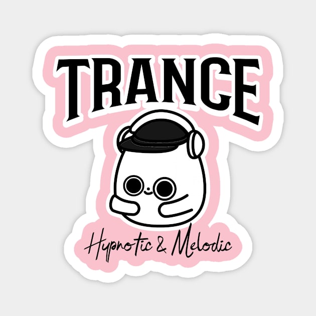 TRANCE  - Hypnotic & Melodic Character (black) Magnet by DISCOTHREADZ 