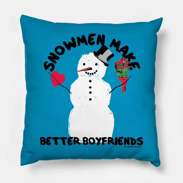 SNOWMEN BOYFRIENDS Pillow by toddgoldmanart