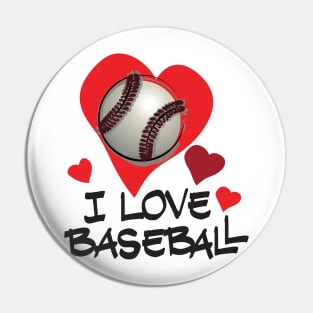 I Love Baseball Pin