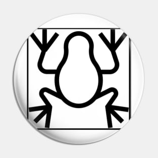 Boxed Frog simple design Pin