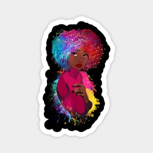 Colorful Black Woman, Black Girl Magic, Black Woman, Black Queen Magnet