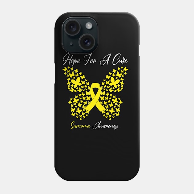 Hope For A Cure  Butterfly Gift 3 Sarcoma Phone Case by HomerNewbergereq