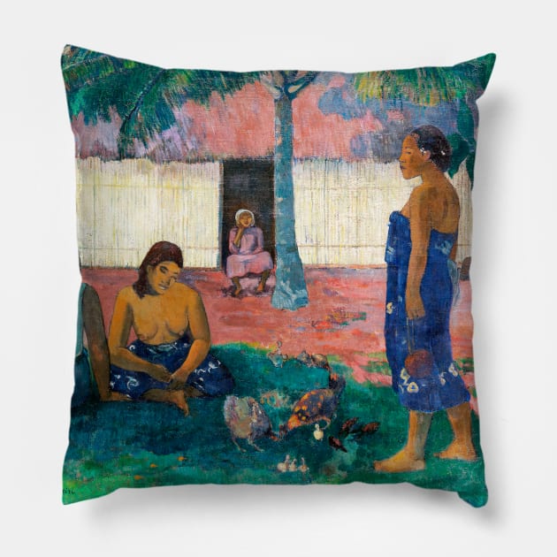 Why Are You Angry (1896) by Paul Gauguin Pillow by WAITE-SMITH VINTAGE ART