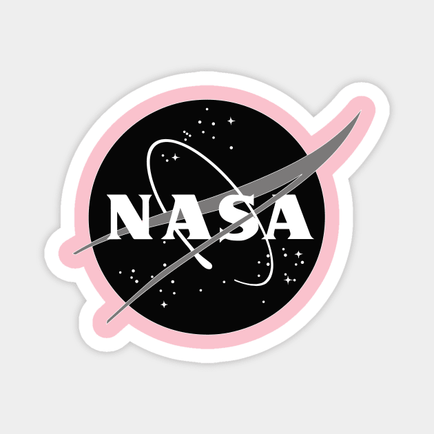 Black Nasa Logo National Aeronautics and Space Administration 2019 Moon Rocket Magnet by Prolifictees