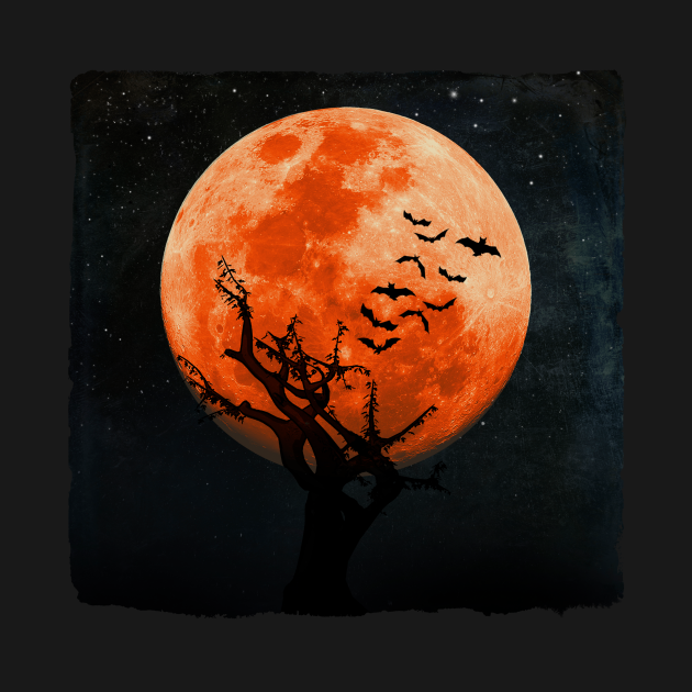 Spooky Halloween Moon Halloween TShirt TeePublic