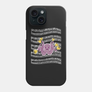 Octopus Ringing Handbells With Music Sheet Cartoon Phone Case