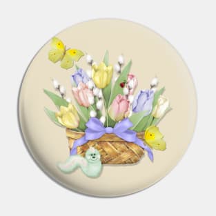 Spring Tulip Basket Pin