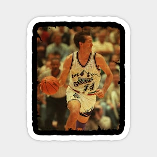 Jeff Hornacek - Vintage Design Of Basketball Magnet