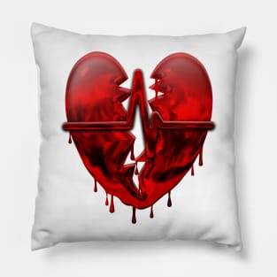 Broken Heart Bleeding Heart Heart Beat Heart Pulse Pillow