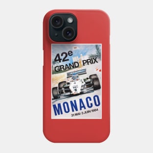 Monaco Vintage 1984 Grand Prix Auto Road Racing Poster Print Phone Case