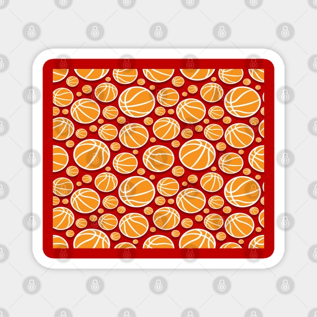 Basketball Pattern Magnet by DragonTees