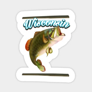 Wisconsin fishing poster Magnet