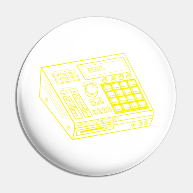 Beat Maker (Yellow Rose Lines) Analog / Music Pin by Analog Digital Visuals