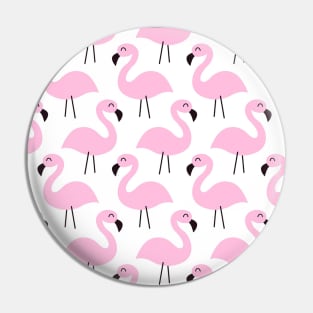 Pink Flamingos Pattern Pin