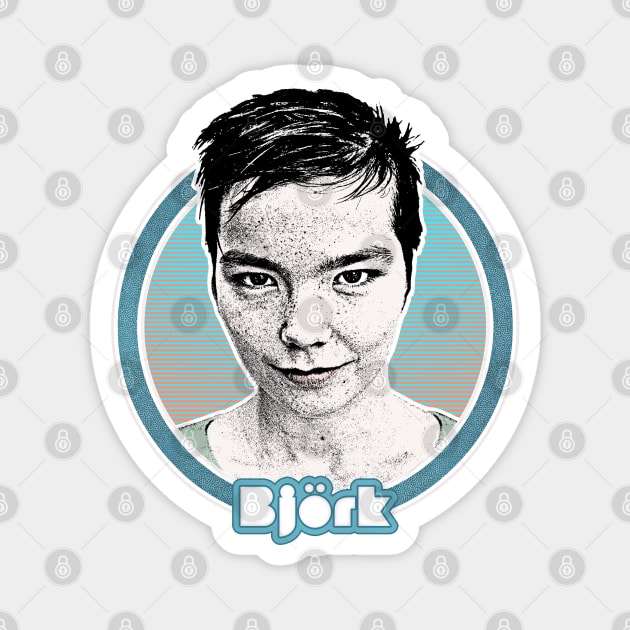 Bjork // Retro Style Fan Art Design Magnet by DankFutura