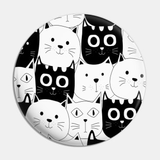 Black And White Cat Pattern Pin