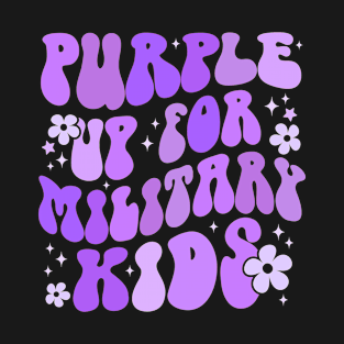 purple Up For Military Kids groovy T-Shirt