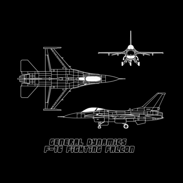 General Dynamics F-16 Fighting Falcon (white) by Big Term Designs