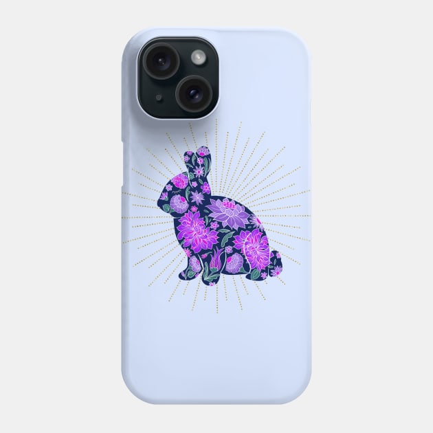 Purple floral bunny Phone Case by Home Cyn Home 