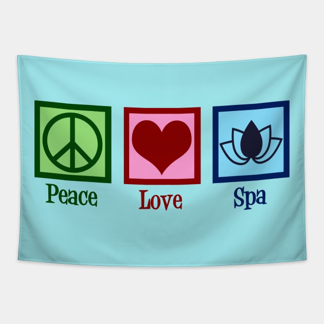 Peace Love Spa Tapestry by epiclovedesigns