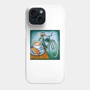 Green Electra Delivery Bicycle Coffee and biscotti Phone Case