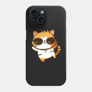 Cute ginger cat wearing sunglasses Phone Case