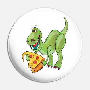 Dinosaur Eating Pizza Pin