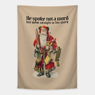 Antique Santa Merry Xmas Tapestry