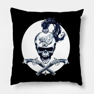 Pirate Skull and Crossed Pistols Pillow