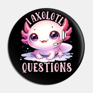 I Axolotl Questions Dispatcher Gift for 911 Thin Gold Line First Responders Pin