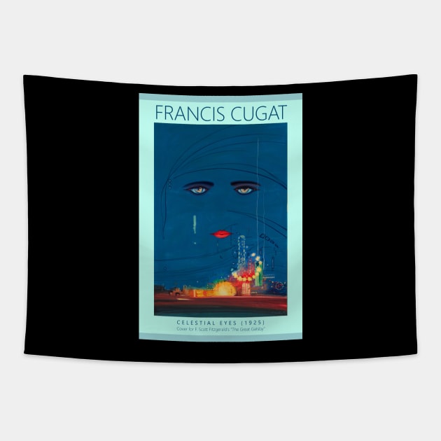 Francis Cugat Celestial Eyes Book Cover for The Great Gatsby Tapestry by tiokvadrat