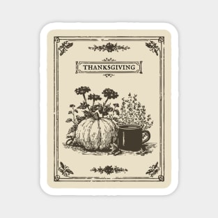 Vintage Botanical Thanksgiving Harvest Still Life Magnet