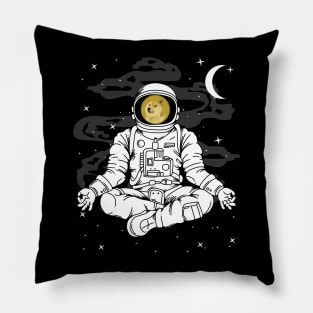 Astronaut Yoga Dogecoin DOGE Coin To The Moon Crypto Token Cryptocurrency Blockchain Wallet Birthday Gift For Men Women Kids Pillow