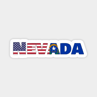 Nevada State Flag/ American Flag Logo Magnet