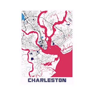 Charleston - United States MilkTea City Map T-Shirt