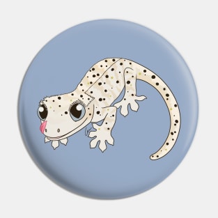 Crested Gecko, White Dalmatian with yellow spots Pin