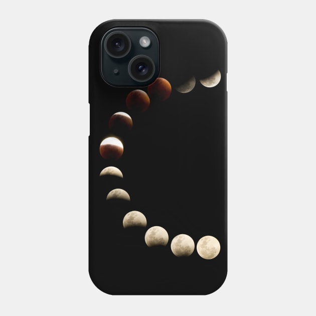 Moon Phases, Lunar Eclipse Phone Case by SWON Design