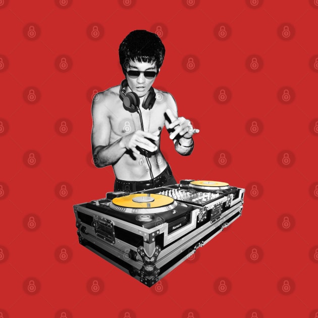 Dj Bruce Lee Gold Disc - White Background by jonathanptk