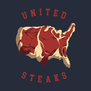 United Steaks of America US Map Meat Lover T-Shirt