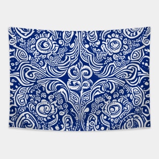 Paisley Print - Blue Aesthetic Tapestry