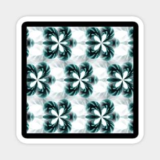 Zebra Stripe Green Candy Cane Flower Magnet