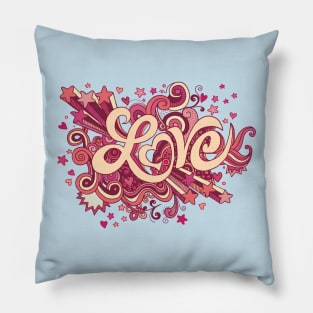 Super Seventies Psychedelic Love Explosion Graphic Pillow